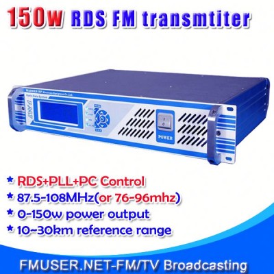 FMT-150D 150watt RDS FM outdoor scanner transmitter radio broadcaster for Countryside Country City FM radio station-RC4