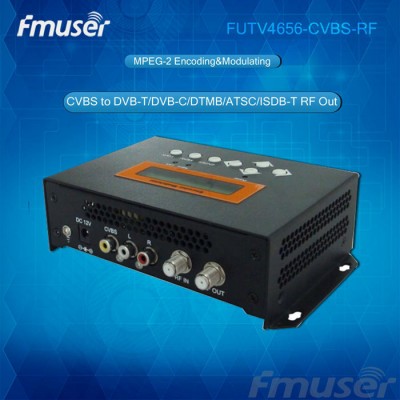 FUTV4656C DVB-T/DVB-C(QAM)/ATSC MPEG-2 SD Encoder Modulator (Tuner,CVBS in; RF out) with USB Record/Save/Playback for Home Use