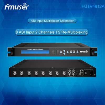 FUTV4812A IRD 8 ASI Input 2ASI  IP Ouput Mux-Scrambler