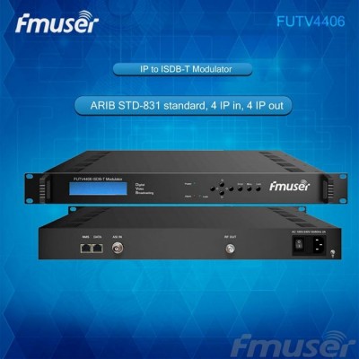 FUTV4406 IP to ISDB-T Modulator (1000M IP,4*IP in, 4*IP out)with network management lanyue